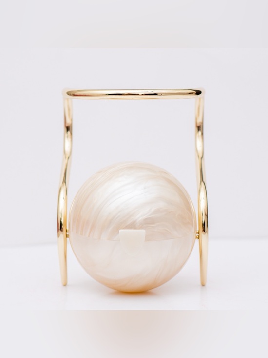 cult gaia Handbags - cult gaia Pearl Swirl Orb Bag with Gold Hardware